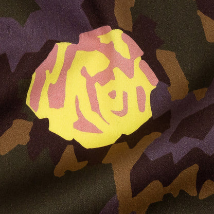 Mood Exclusive Yellow and Teak Camo Floral Incognito Stretch Cotton Sateen Detail