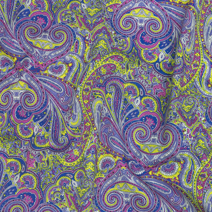 Mood Exclusive Lavender and Cool Gray Curling Convolutions Stretch Cotton Sateen