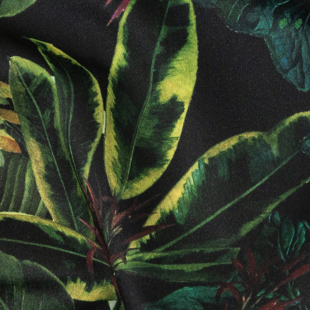 Mood Exclusive Obsidian Florals and Fauna Stretch Cotton Sateen Detail
