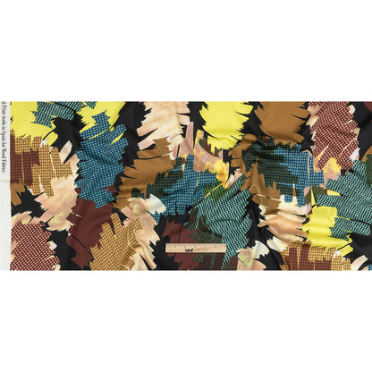 Mood Exclusive Mahogany and Mustard Pop Art Graffiti Stretch Cotton Sateen Full