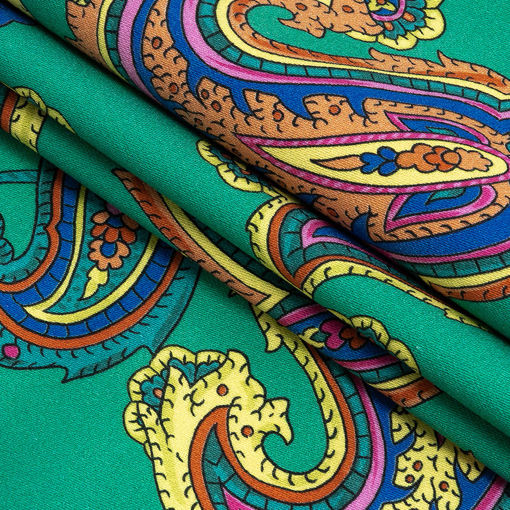 Mood Exclusive Kelly Green Palatable Paradise Stretch Cotton Sateen Folded