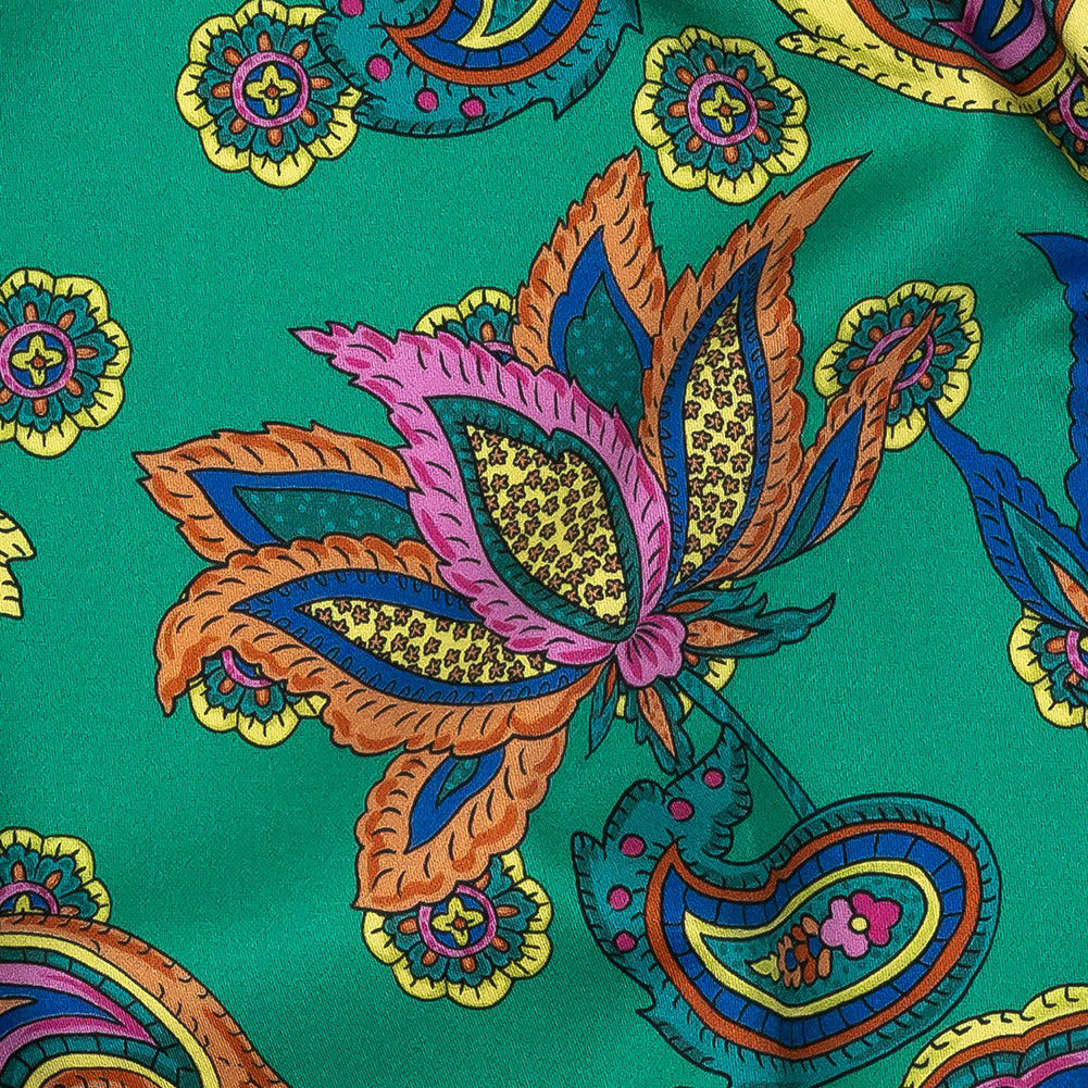 Mood Exclusive Kelly Green Palatable Paradise Stretch Cotton Sateen Detail