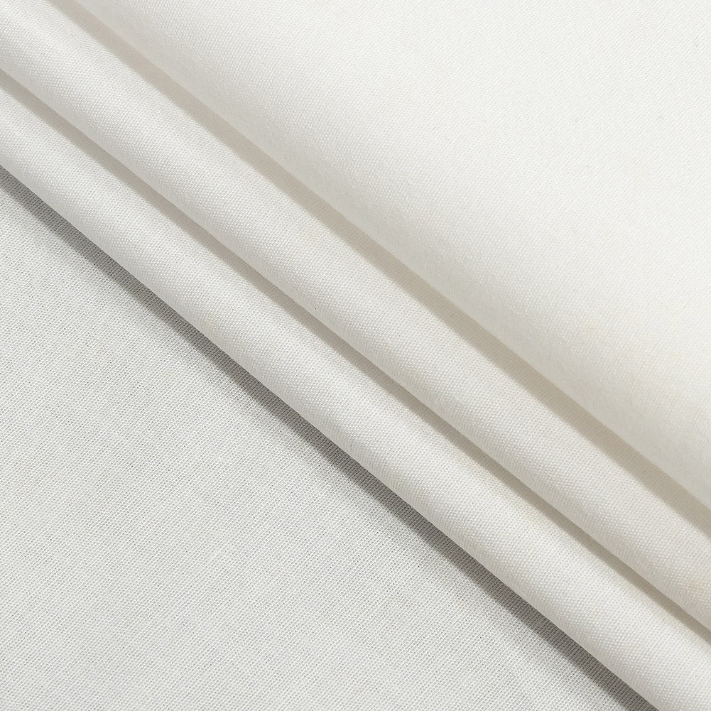 White Stretch Cotton Poplin Folded