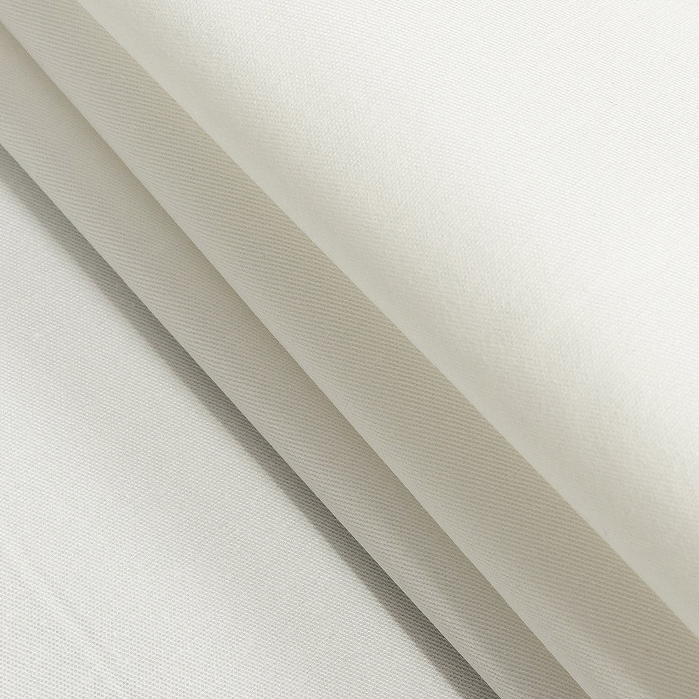 White Stretch Cotton Twill Folded