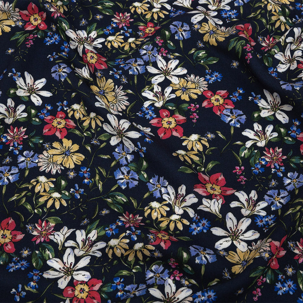 Mood Exclusive Black Iris Midnight Garden Viscose Twill