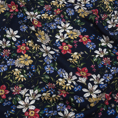 Mood Exclusive Black Iris Midnight Garden Viscose Twill