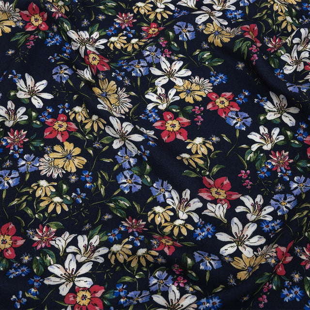 Mood Exclusive Black Iris Midnight Garden Viscose Twill