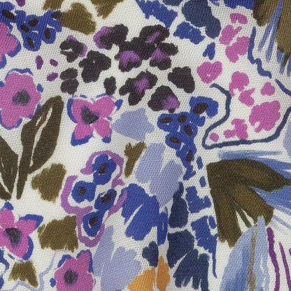 Viscose and Linen Twill Print - Purple and Blue Painterly Floral - Mood Exclusive Morisot Full