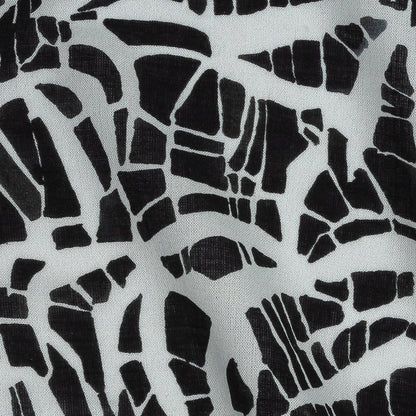 Lightweight Viscose-Linen Woven Print - Black and White Abstract - Mood Exclusive Shattered Glass Full