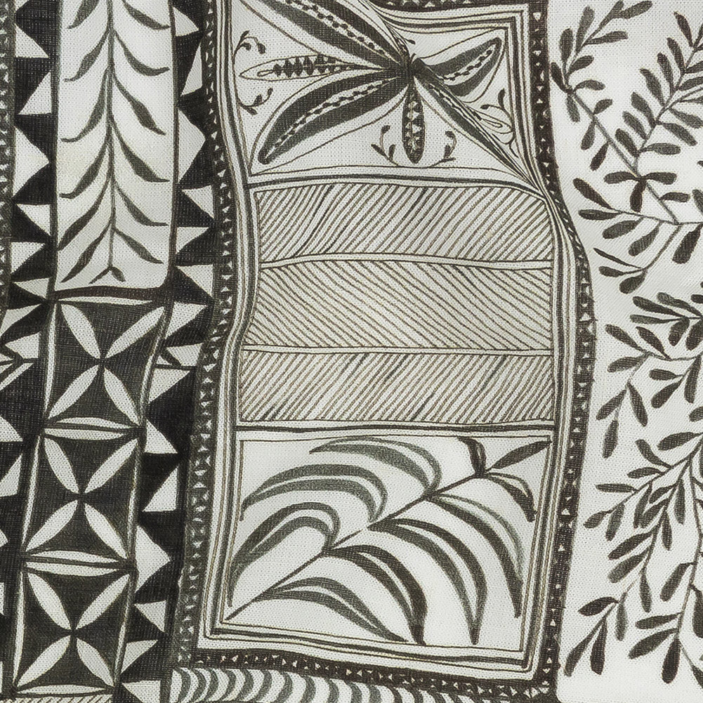 Lightweight Viscose-Linen Woven Print - Smoke Patchwork Doodles - Mood Exclusive Collector’s Botany Full