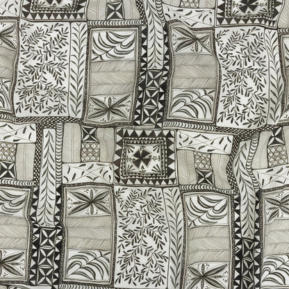 Lightweight Viscose-Linen Woven Print - Smoke Patchwork Doodles - Mood Exclusive Collector’s Botany