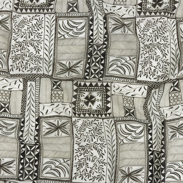 Lightweight Viscose-Linen Woven Print - Smoke Patchwork Doodles - Mood Exclusive Collector’s Botany