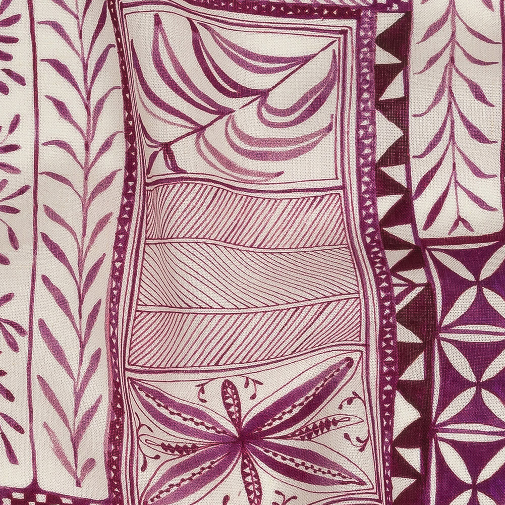 Lightweight Viscose-Linen Woven Print - Magenta Patchwork Doodles - Mood Exclusive Collector’s Botany Full