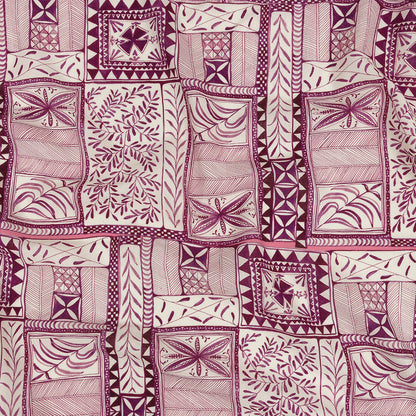 Lightweight Viscose-Linen Woven Print - Magenta Patchwork Doodles - Mood Exclusive Collector’s Botany