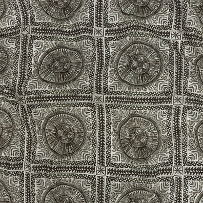 Lightweight Viscose-Linen Woven Print - Black and White Medallion and Geometric Squares - Mood Exclusive Small Heliocentric