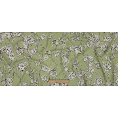 Mood Exclusive Tangled Tulips Sustainable Viscose and Linen Woven Folded