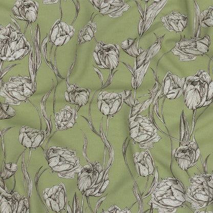 Mood Exclusive Tangled Tulips Sustainable Viscose and Linen Woven