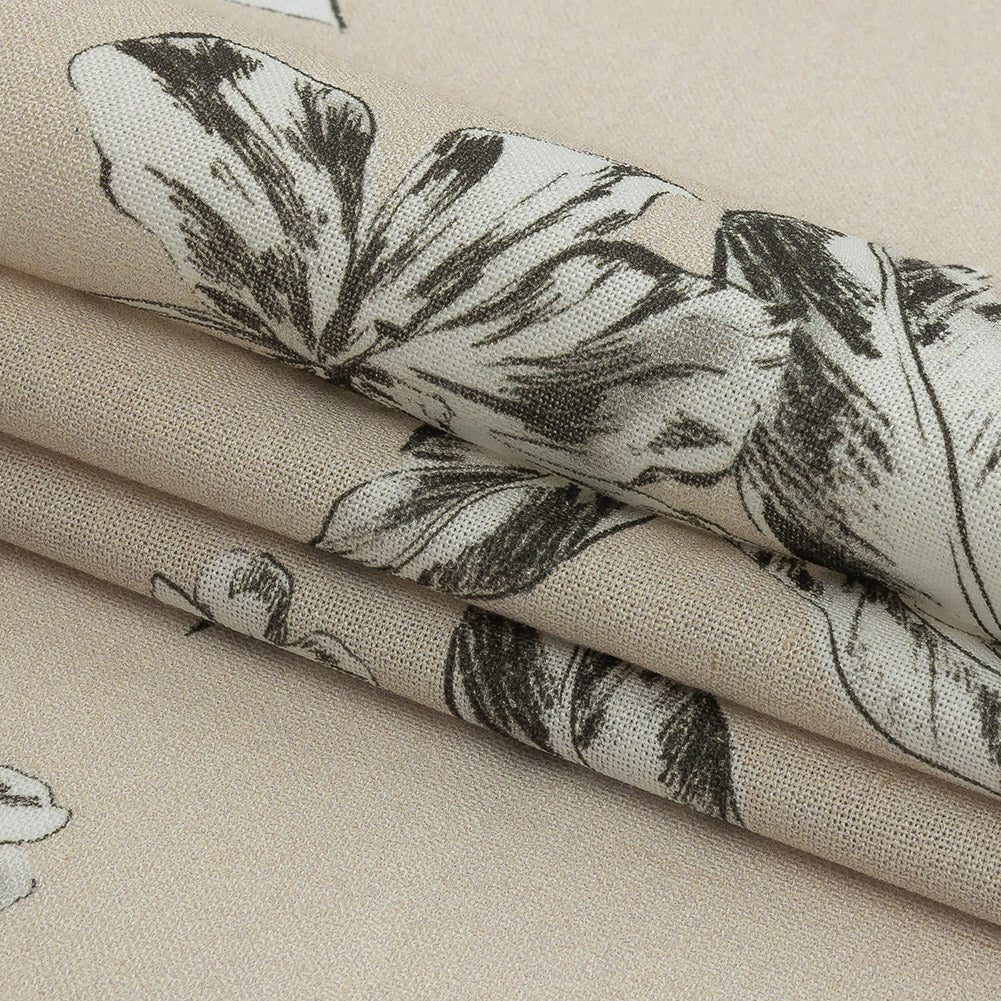 Mood Exclusive Turtledove Snapdragon Sketches Sustainable Viscose and Linen Woven Detail