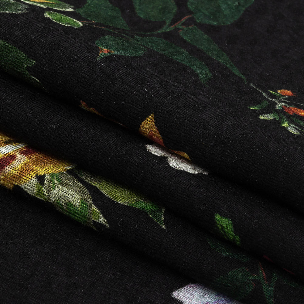Mood Exclusive Black Rosaceous Resolution Spotted Viscose Jacquard Folded