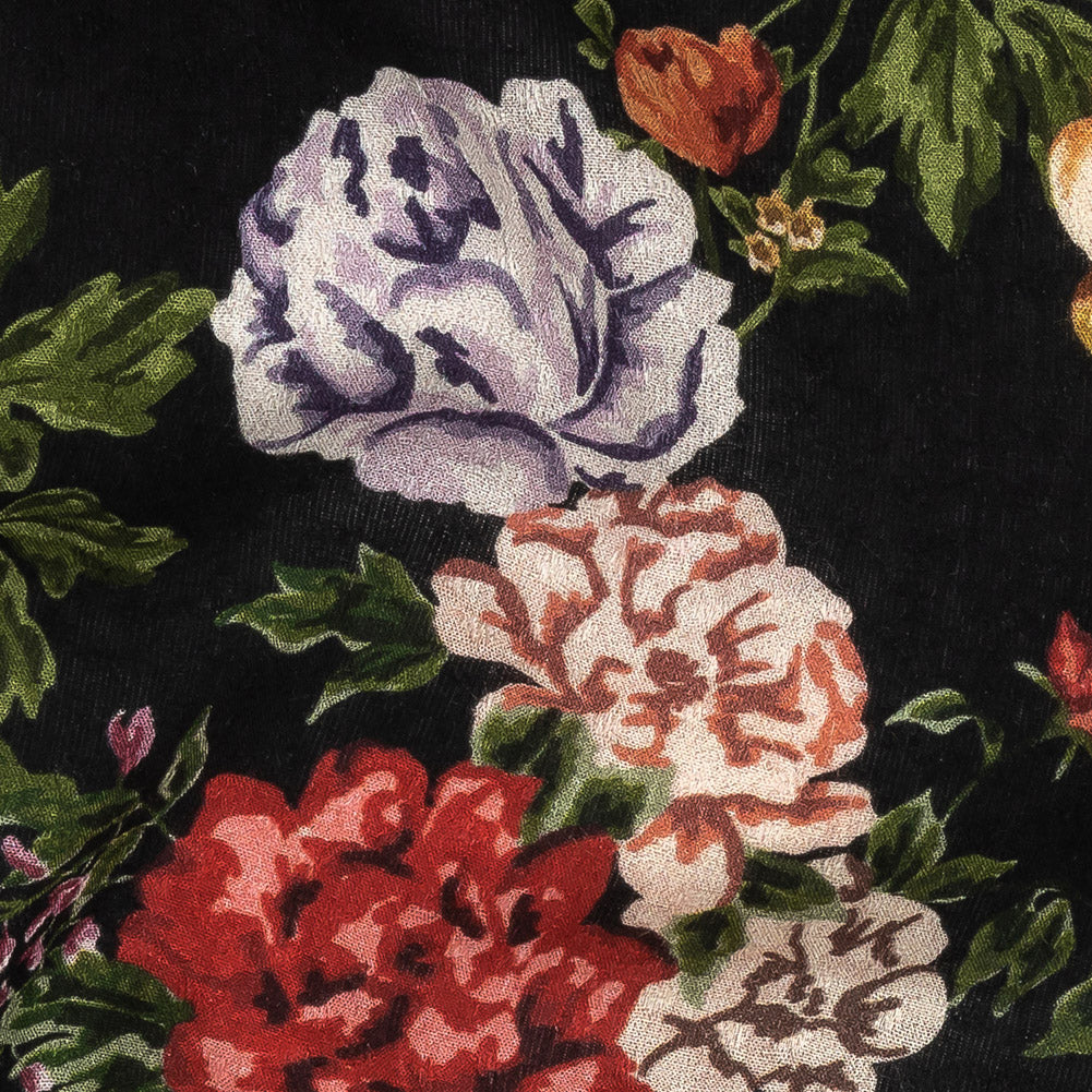 Mood Exclusive Black Floriferous Fantasy Spotted Viscose Jacquard Detail