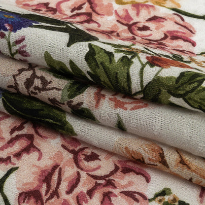 Mood Exclusive White Floriferous Fantasy Spotted Viscose Jacquard Folded