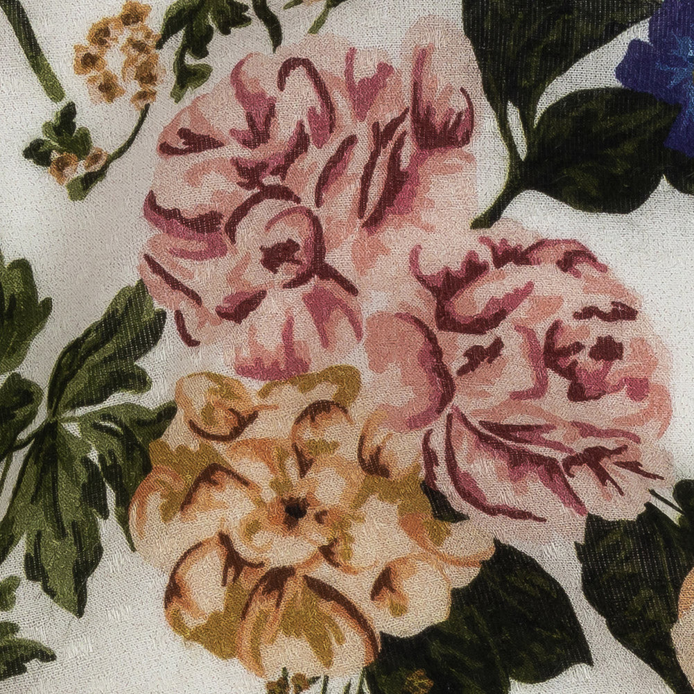 Mood Exclusive White Floriferous Fantasy Spotted Viscose Jacquard Detail