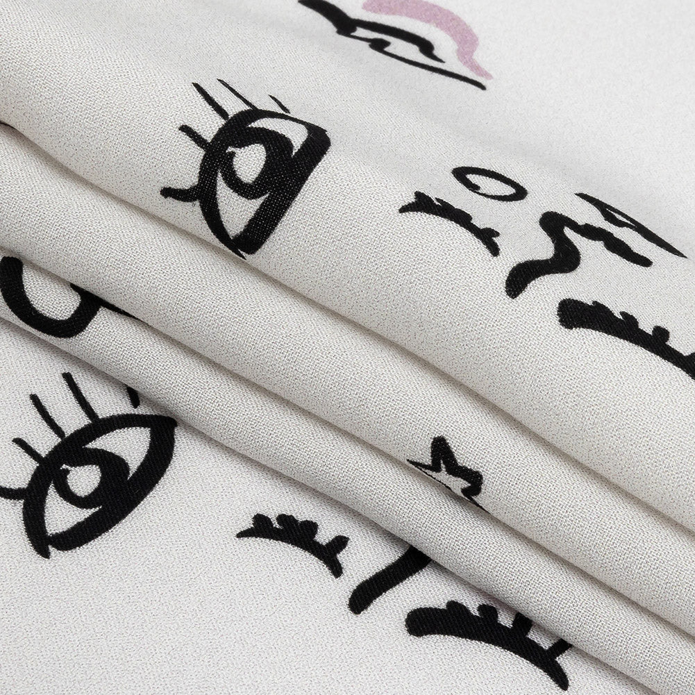 Mood Exclusive White Pictogram Pleasure Drapey Viscose Woven Folded