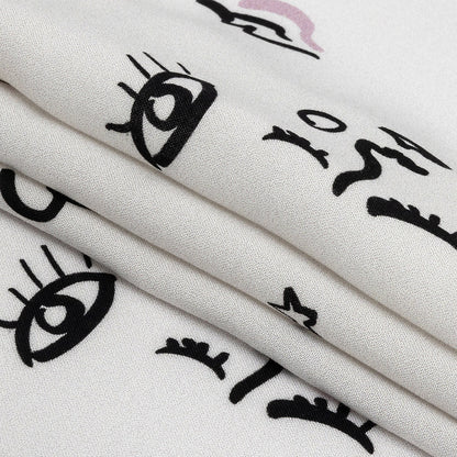 Mood Exclusive White Pictogram Pleasure Drapey Viscose Woven Folded