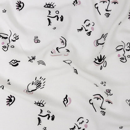 Mood Exclusive White Pictogram Pleasure Drapey Viscose Woven