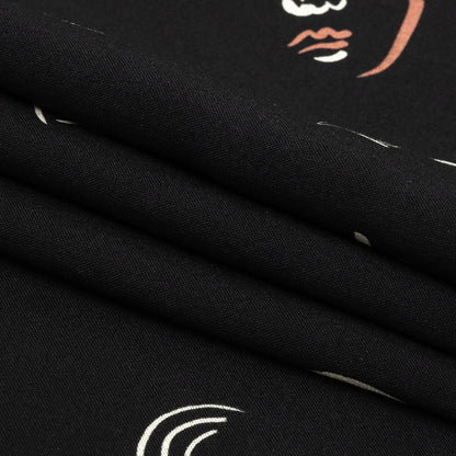 Mood Exclusive Black Pictogram Pleasure Drapey Viscose Woven Folded