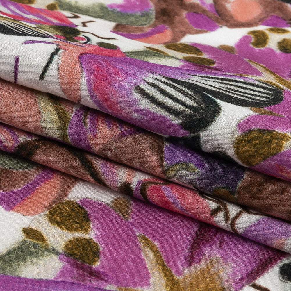 Rayon Batiste Print - Pink and White Butterflies - Mood Exclusive Pastel Papillon Folded