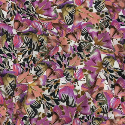 Rayon Batiste Print - Pink and White Butterflies - Mood Exclusive Pastel Papillon
