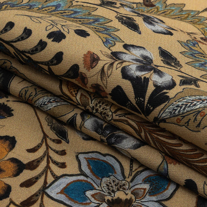 Viscose Twill Print - Beige, Brown and Blue Floral - Mood Exclusive Elysian Illumination Folded