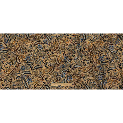 Viscose Twill Print - Beige, Brown and Blue Floral - Mood Exclusive Elysian Illumination Full
