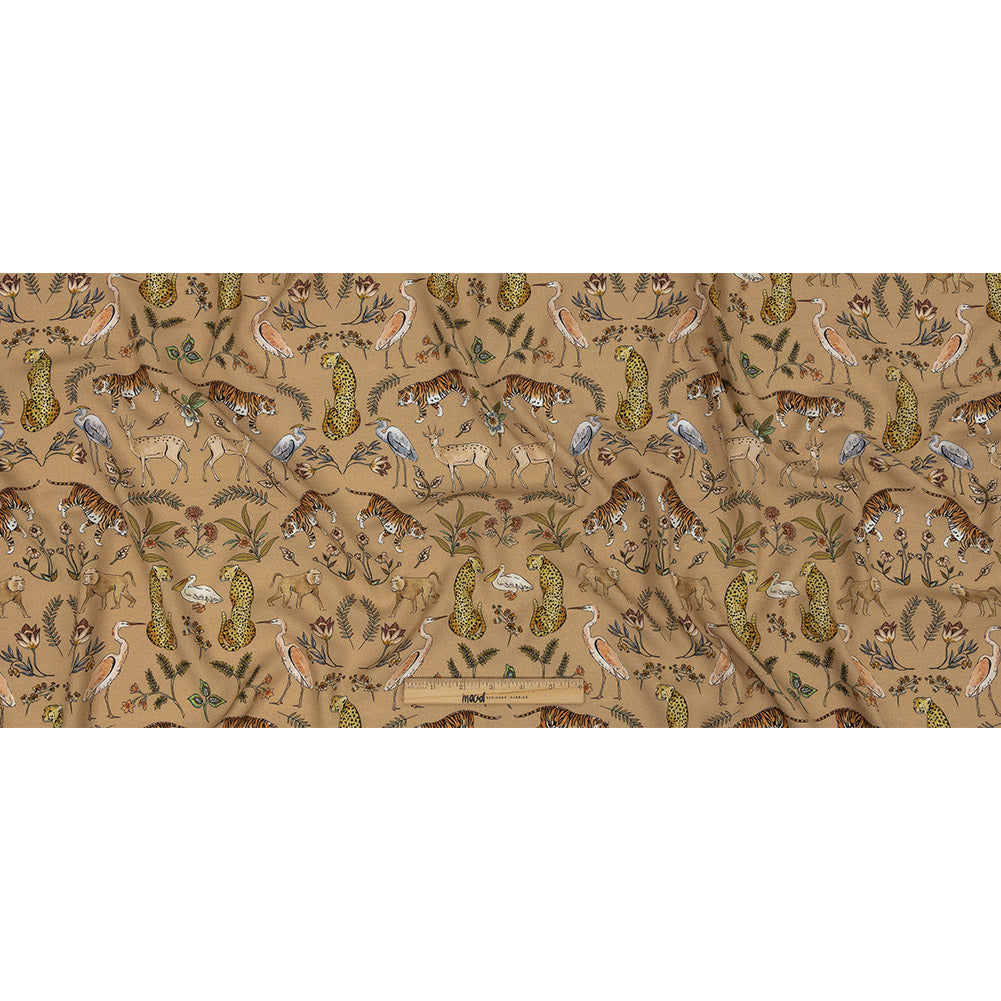 Viscose Twill Print - Beige Animals and Flowers - Mood Exclusive Wild Thing Full