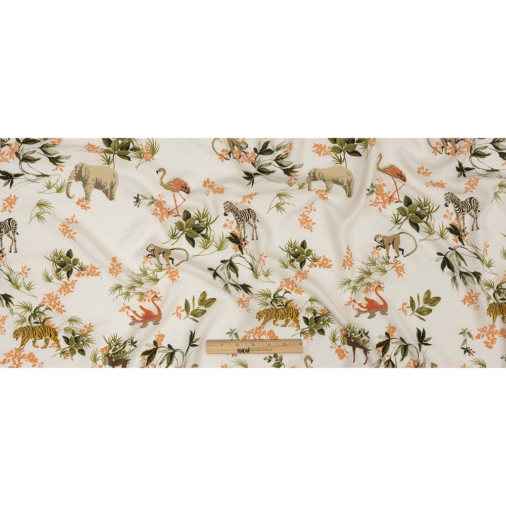 Viscose Twill Print - Ecru Exotic Animals and Flowers - Mood Exclusive Marvelous Menagerie Full