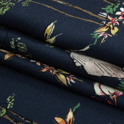 Mood Exclusive Navy Wildwood Enchantments Viscose Twill Folded