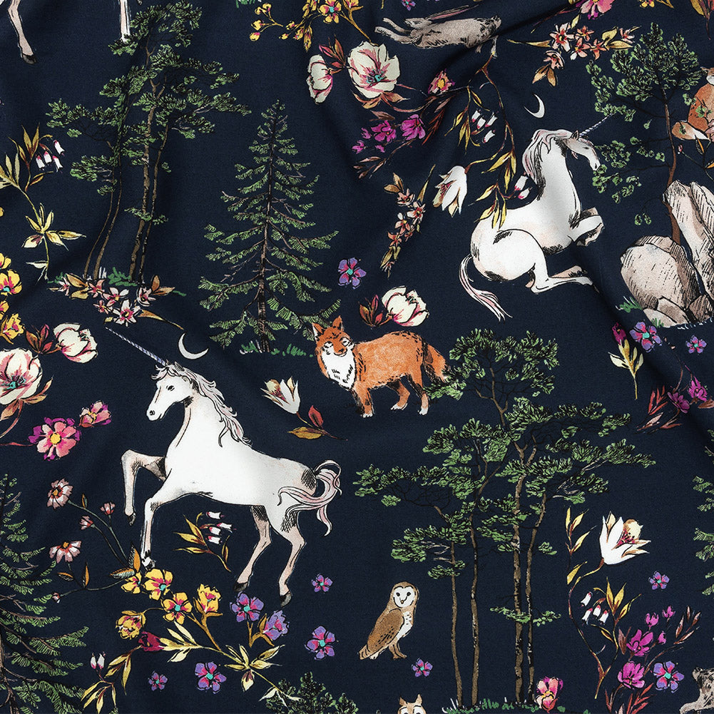 Mood Exclusive Navy Wildwood Enchantments Viscose Twill