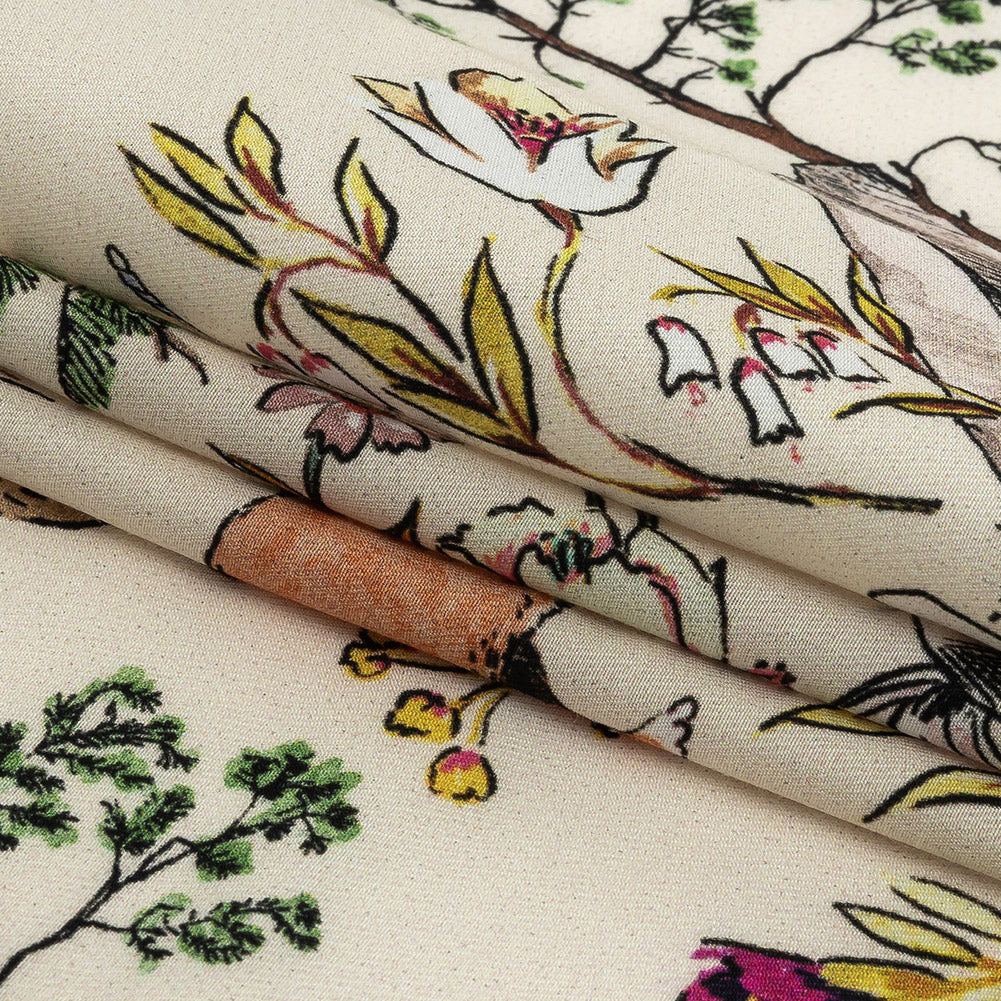 Mood Exclusive Ecru Wildwood Enchantments Viscose Twill Folded