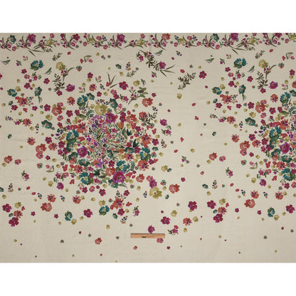 Viscose Twill Panel - Ivory, Pink and Teal Floral - Mood Exclusive Sunny Day Best Full
