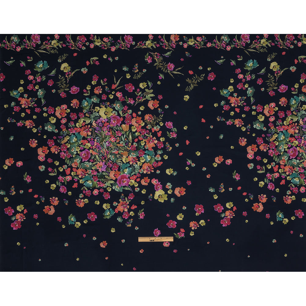 Viscose Twill Panel - Navy, Pink and Green Floral - Mood Exclusive Sunny Day Best Full