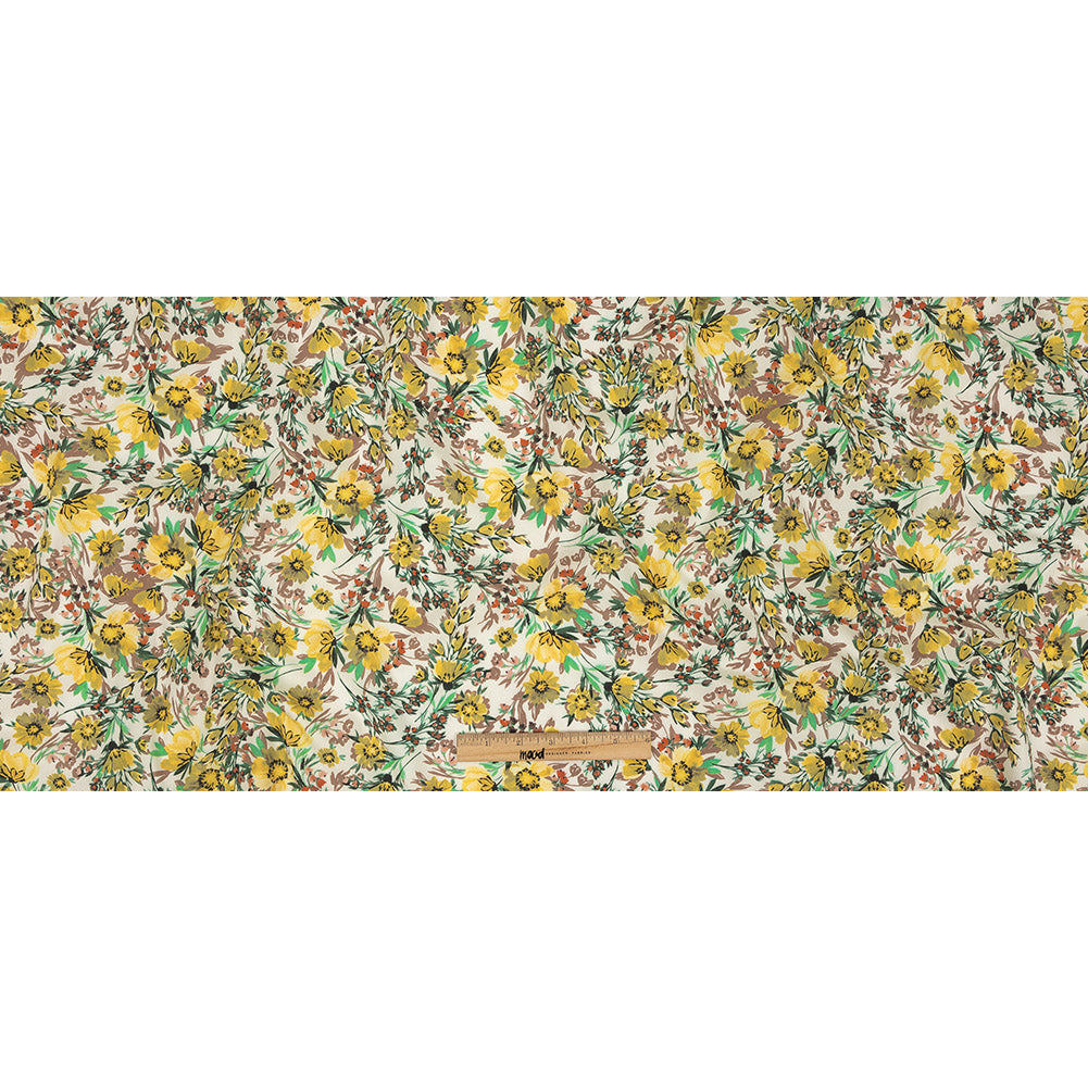 Cotton Poplin Print - Yellow Floral - Mood Exclusive Whimsical Woods Full