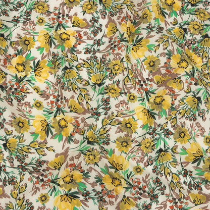 Cotton Poplin Print - Yellow Floral - Mood Exclusive Whimsical Woods