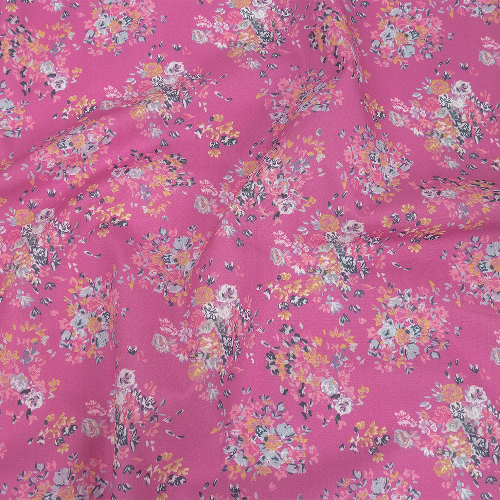Cotton Poplin Print - Pink Flower Bunches - Mood Exclusive Auspicious Arrangements