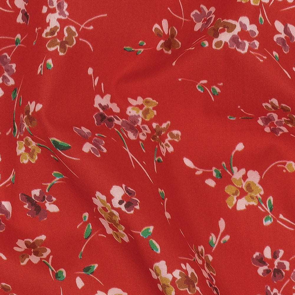 Cotton Poplin Print - Red Floral - Mood Exclusive Dear Ditsy Detail