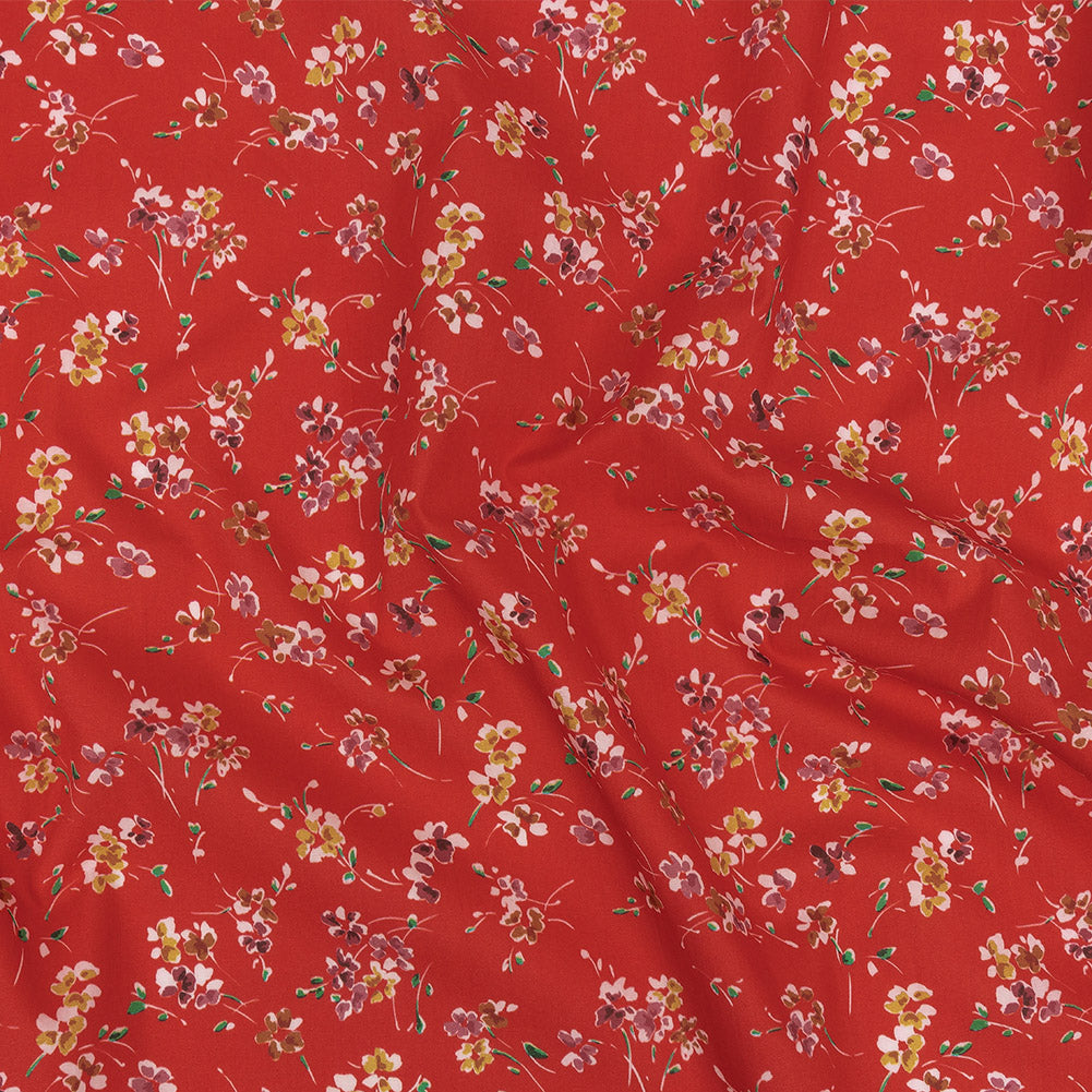 Cotton Poplin Print - Red Floral - Mood Exclusive Dear Ditsy