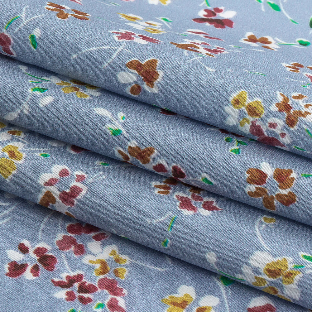 Cotton Poplin Print - Baby Blue Floral - Mood Exclusive Dear Ditsy Folded
