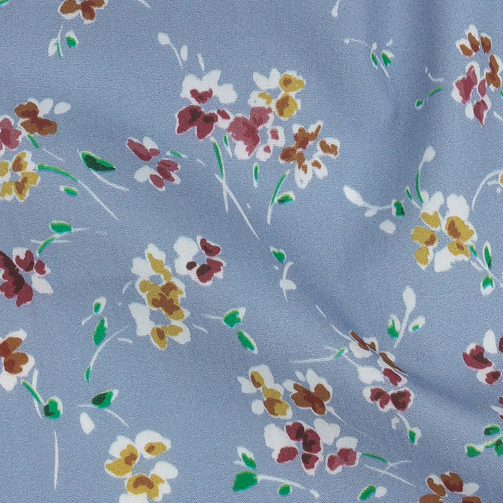 Cotton Poplin Print - Baby Blue Floral - Mood Exclusive Dear Ditsy Detail