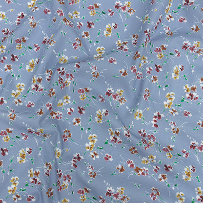 Cotton Poplin Print - Baby Blue Floral - Mood Exclusive Dear Ditsy