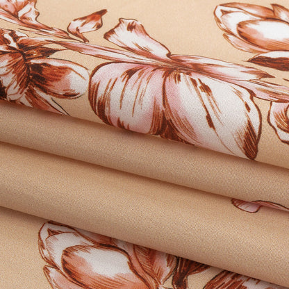 Cotton Poplin Print - Peach and Pink Floral - Mood Exclusive Passion and Prosperity Folded